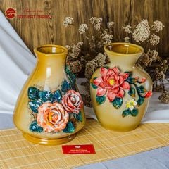 Lọ Hoa Vuốt Tay Đắp Nổi