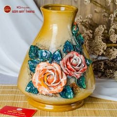 Lọ Hoa Vuốt Tay Đắp Nổi