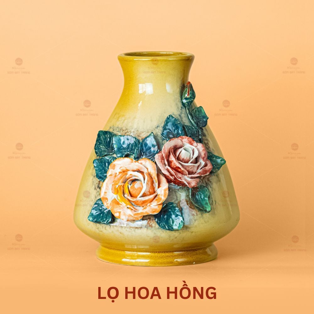 Lọ Hoa Vuốt Tay Đắp Nổi