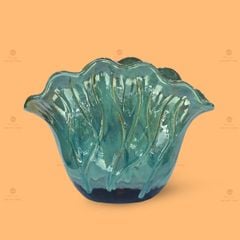 Lọ hoa men hỏa biến dáng lá sen