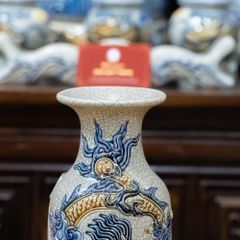 Lọ Hoa Thờ Men Rạn Nổi Họa Tiết Cá Chép Hóa Rồng