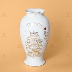 Lọ Hoa Thuận Buồm Xuôi Gió Vẽ Vàng