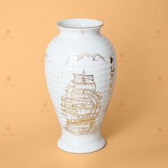 Lọ Hoa Thuận Buồm Xuôi Gió Vẽ Vàng