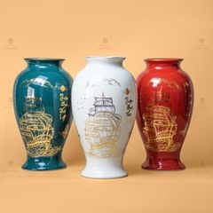 Lọ Hoa Thuận Buồm Xuôi Gió Vẽ Vàng