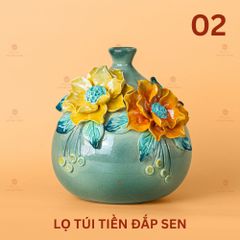 Lọ Hoa Túi Tiền Đắp Sen