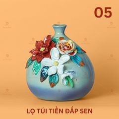 Lọ Hoa Túi Tiền Đắp Sen