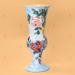 Lọ Hoa Vẽ Tay Cành Hồng
