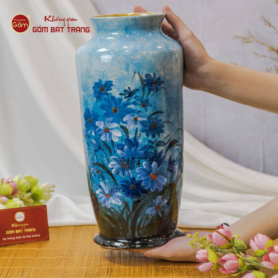 Lọ Hoa Vẽ Tay Cúc Họa Mi