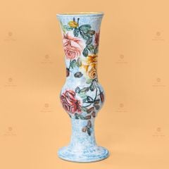 Lọ Hoa Vẽ Tay Hoa Hồng Cổ Loa