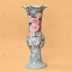 Lọ Hoa Vẽ Tay Hoa Hồng Phấn