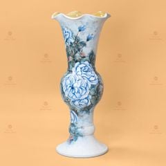 Lọ Hoa Vẽ Tay Hoa Hồng Xanh