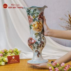 Lọ Hoa Vẽ Tay Hoa Hồng