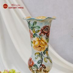 Lọ Hoa Vẽ Tay Hoa Hồng