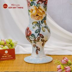 Lọ Hoa Vẽ Tay Hoa Hồng
