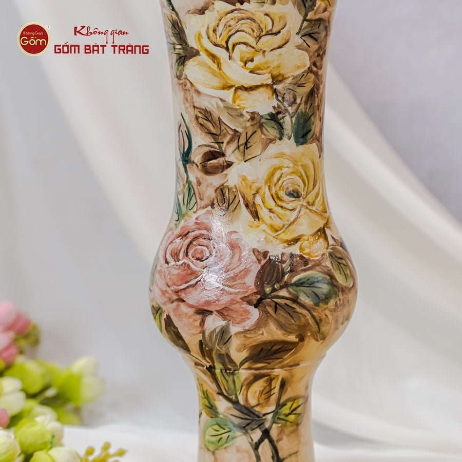 Lọ Hoa Vẽ Tay Hoa Trà My
