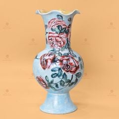 Lọ Hoa Vẽ Tay Hồng Đỏ