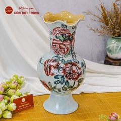 Lọ Hoa Vẽ Tay Hồng Đỏ