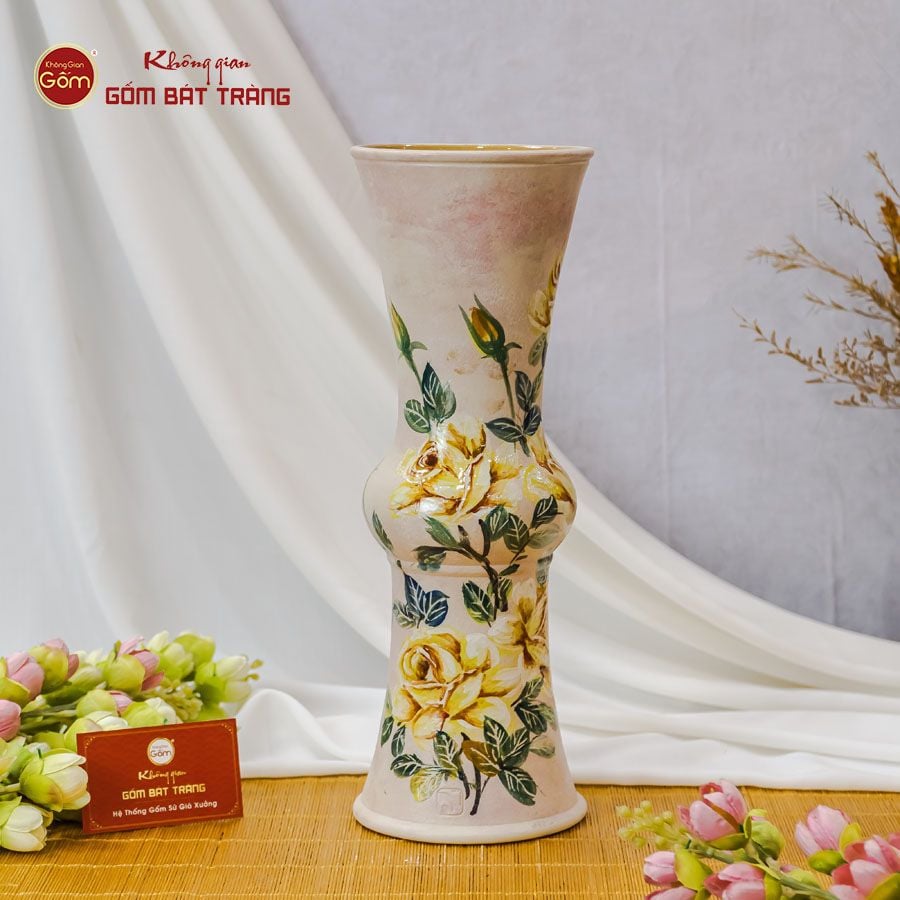 Lọ Vuốt Vẽ Hoa Hồng Vàng