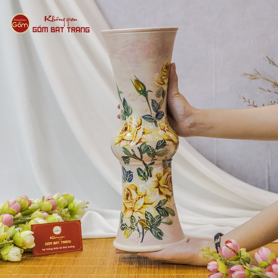 Lọ Vuốt Vẽ Hoa Hồng Vàng