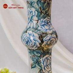 Lọ Hoa Vẽ Tay Hồng Xanh