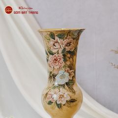 Lọ Hoa Vẽ Tay Mẫu Đơn Hồng
