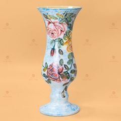 Lọ Hoa Vẽ Tay Nhành Hồng