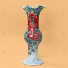 Lọ Hoa Vẽ Tay Nụ Hồng Đỏ