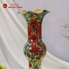 Lọ Hoa Vẽ Tay Nụ Hồng Đỏ
