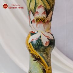 Lọ Hoa Vẽ Tay Sen Hồng