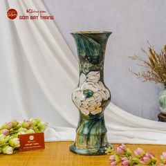 Lọ Loa Vẽ Tay Sen Trắng