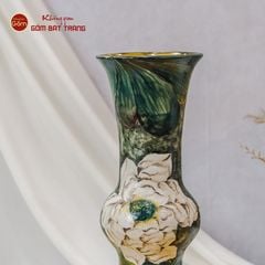 Lọ Loa Vẽ Tay Sen Trắng