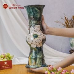 Lọ Loa Vẽ Tay Sen Trắng