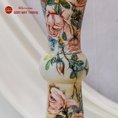 Lọ Hoa Vẽ Tay Vườn Hồng