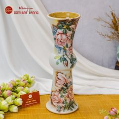 Lọ Hoa Vẽ Tay Vườn Hồng