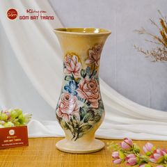 Lọ Huệ Vẽ Tay Mẫu Đơn Hồng