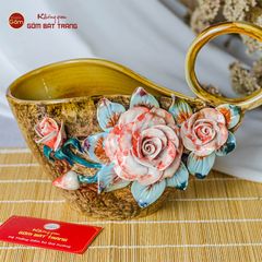 Lọ Làn Đắp Hoa Nổi