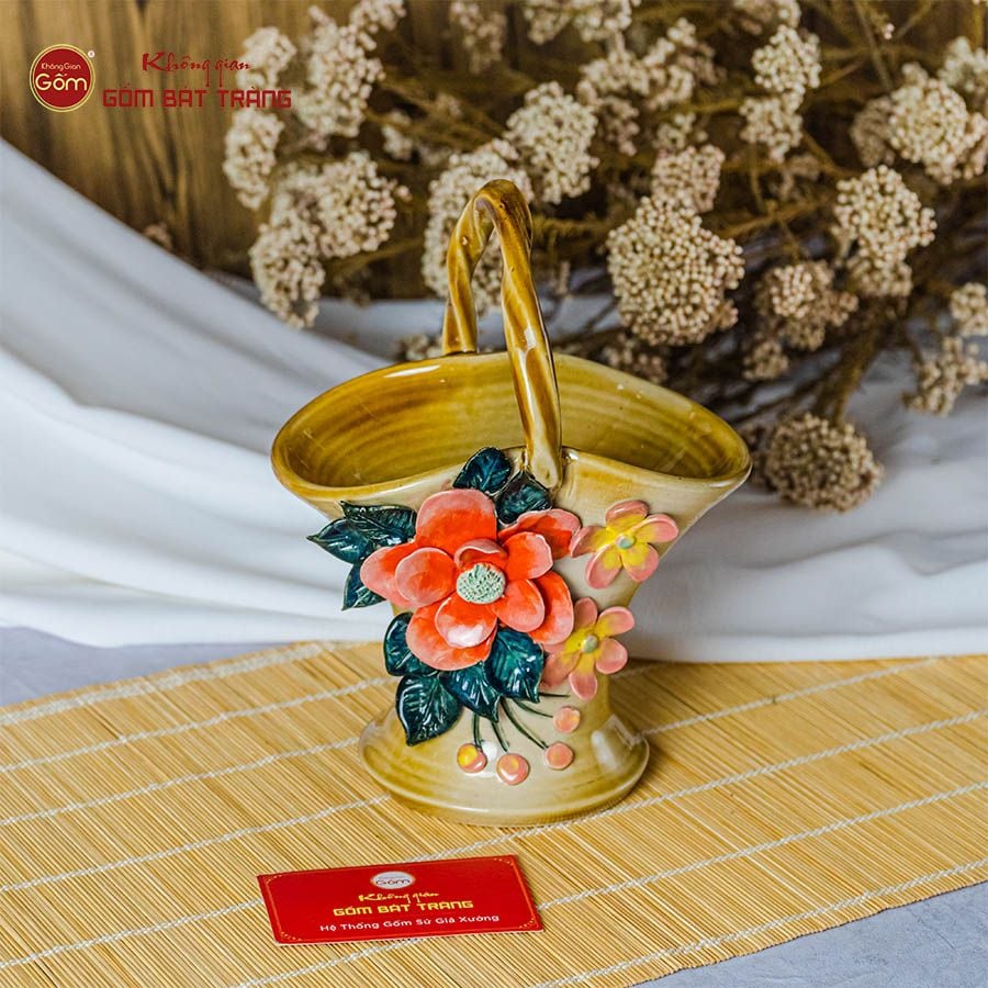 Lọ Làn Đắp Hoa Nổi
