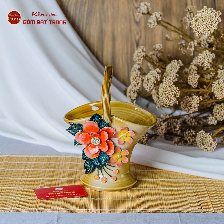 Lọ Làn Đắp Hoa Nổi