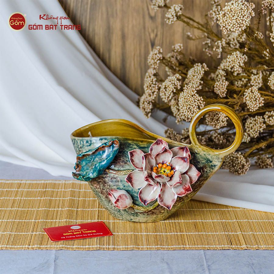 Lọ Làn Đắp Hoa Nổi