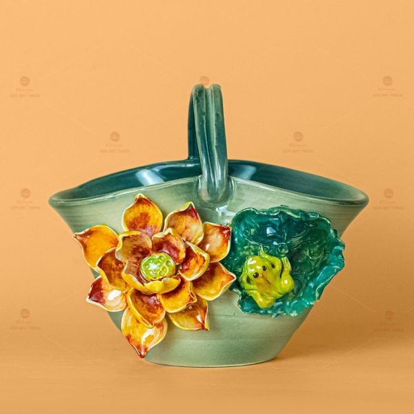 Lọ Làn Đắp Hoa Nổi