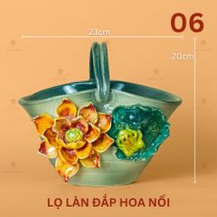Lọ Làn Đắp Hoa Nổi