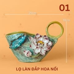 Lọ Làn Đắp Hoa Nổi
