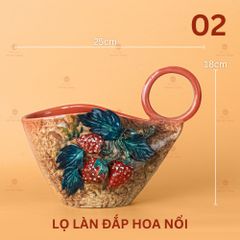 Lọ Làn Đắp Hoa Nổi