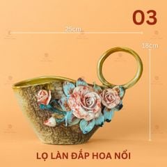 Lọ Làn Đắp Hoa Nổi