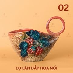 Lọ Làn Đắp Hoa Nổi