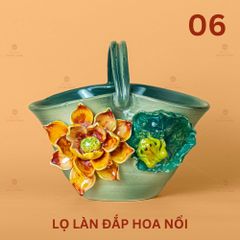 Lọ Làn Đắp Hoa Nổi