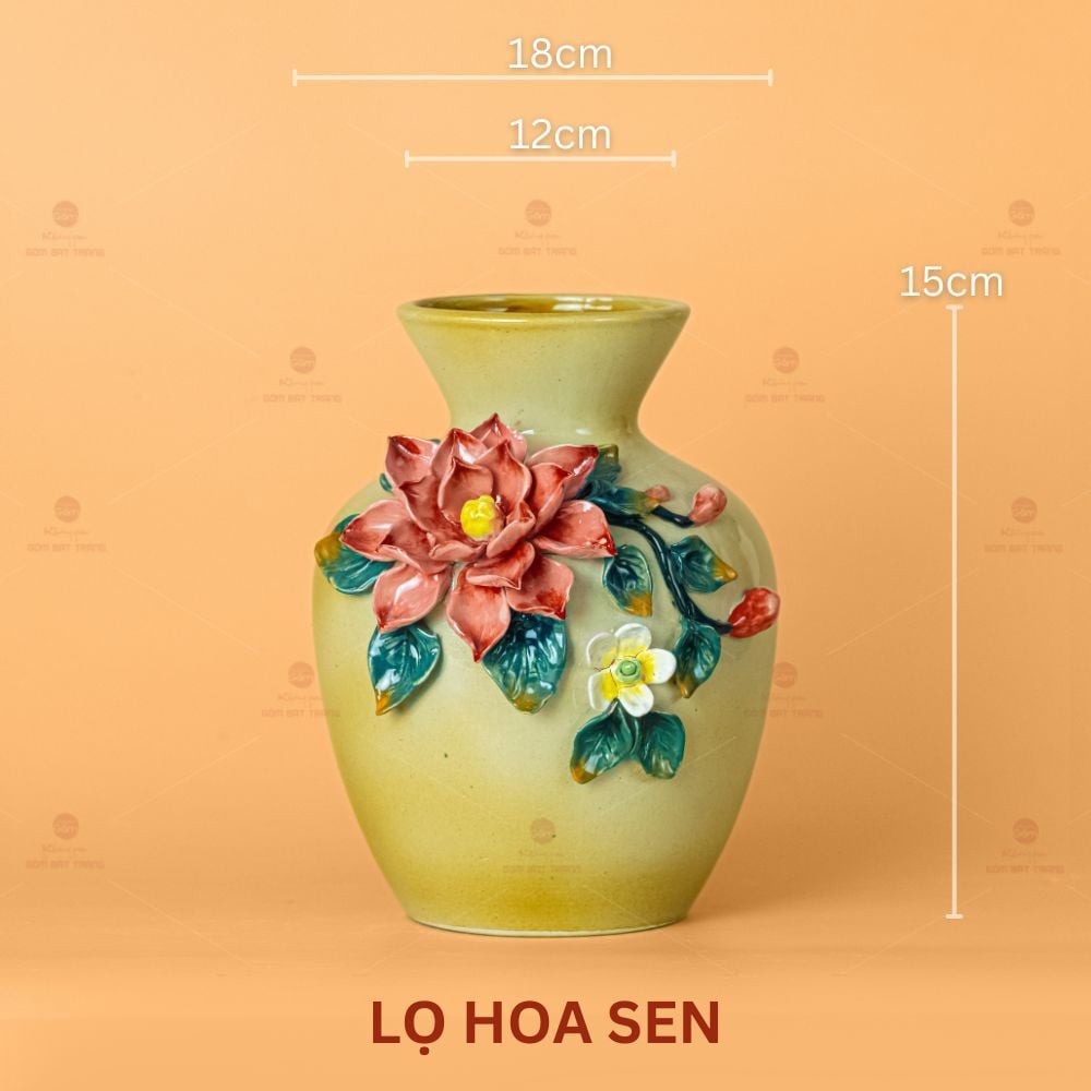Lọ Hoa Vuốt Tay Đắp Nổi