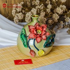 Lọ Hoa Túi Tiền Đắp Sen