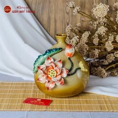 Lọ Hoa Túi Tiền Đắp Sen