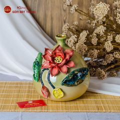 Lọ Hoa Túi Tiền Đắp Sen